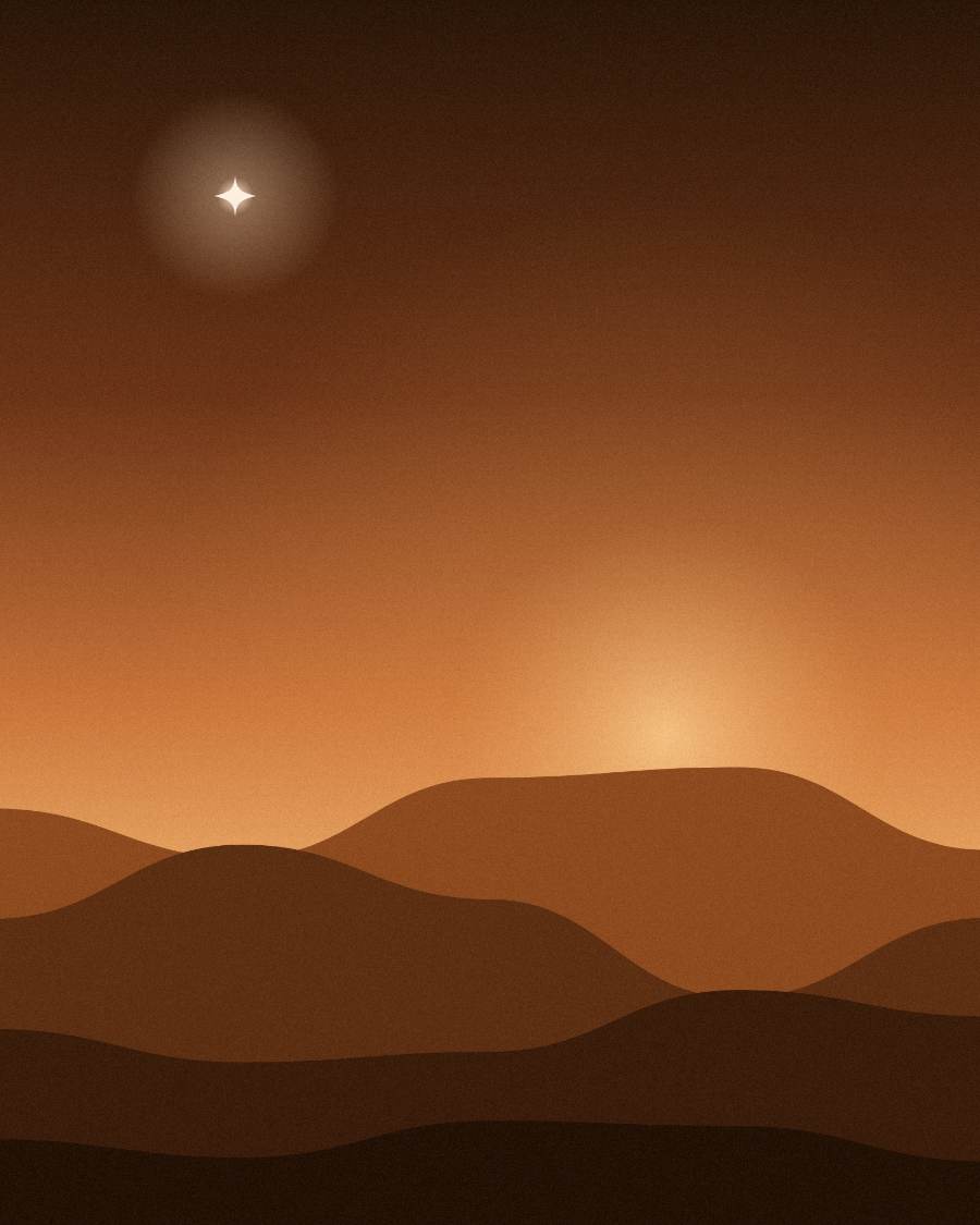Desert dunes at dusk