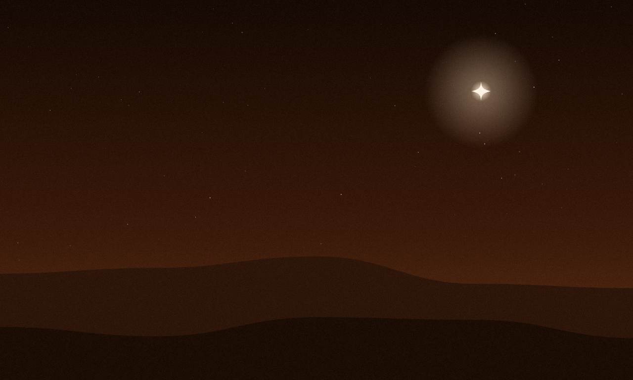 Desert horizon at night